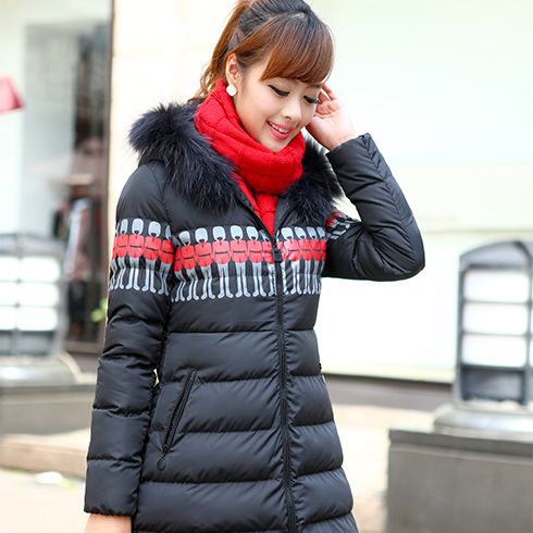 酷庫女裝拉鏈長(zhǎng)款大毛領(lǐng)女裝羽絨服外套