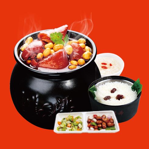 瓦罐香沸小吃快餐-黃豆豬手套餐